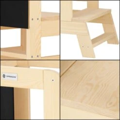 Springos Leertoren Montessori - Leertoren Keukenhulp - Keukentoren - Leertoren Peuters - Stabiel - Met Krijtbord -Pasgeborenen En Jonge Kinderen 1200x1200 2506