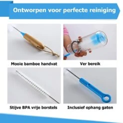 Flessenborstel - Flessenrager - Schoonmaakborstel - Flessenreiniger - 5 Stuks - Kras- En BPA Vrij - Geschikt Voor Alle Oppervlakken -Pasgeborenen En Jonge Kinderen 1200x1200 252