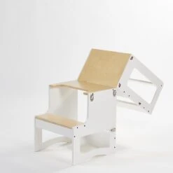 Leertoren / Keukenhulp / Opstapje Montessori - Omvormbaar In Tafel - Wit/berk -Pasgeborenen En Jonge Kinderen 1200x1200 2523