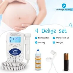 PEACE Doppler Met Ultrasound 250mL – Baby Hartje Monitor – Hartslag Meter - Blauw - Incl. Batterijen En Oortjes – Kraamcadeau Meisje -Pasgeborenen En Jonge Kinderen 1200x1200 2548