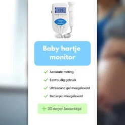 Pro Bellia® Professionele Doppler Incl. Ultrasound Gel & Batterijen & Oordopjes - Baby Hartje Monitor - Zwangerschapscadeau - Babyshower -Pasgeborenen En Jonge Kinderen 1200x1200 2570