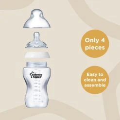 Tommee Tippee Closer To Nature - Glazen Flessen Starterpakket Voor Pasgeboren Baby's - Tepelspenen Met Anti-koliek Ventiel - Gemengde Maten - Doorzichtig - Groente -Pasgeborenen En Jonge Kinderen 1200x1200 26