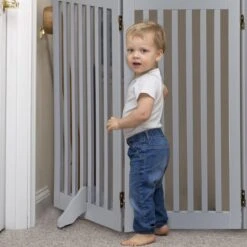 Relaxdays Veiligheidshekje Hout - 92 Cm Hoog - Traphekje - Deurhek - Zonder Boren - Grijs - 3 Panelen -Pasgeborenen En Jonge Kinderen 1200x1200 2615