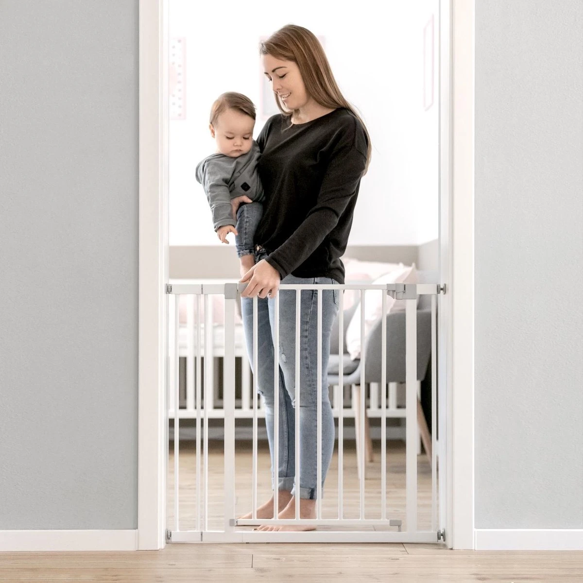 Hauck Open N Stop Veiligheidshekje - 84 T/m 89 Cm - Wit 5 Hauck Open N Stop Veiligheidshekje - 84 T/m 89 Cm - Wit - Afbeelding 5