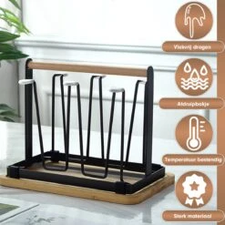 Flessenrek - Droogrek Babyfles - Flessen Rek Baby - Flessendroogrek - Afdruiprek - Afwasrek - Flessenrekje - Lekbak - Égouttoir - Zwart Met Houten Handvat - Vetalo 16 Flessenrek - Droogrek Babyfles - Flessen Rek Baby - Flessendroogrek - Afdruiprek - Afwasrek - Flessenrekje - Lekbak - Égouttoir - Zwart Met Houten Handvat - Vetalo -Pasgeborenen En Jonge Kinderen 1200x1200 264