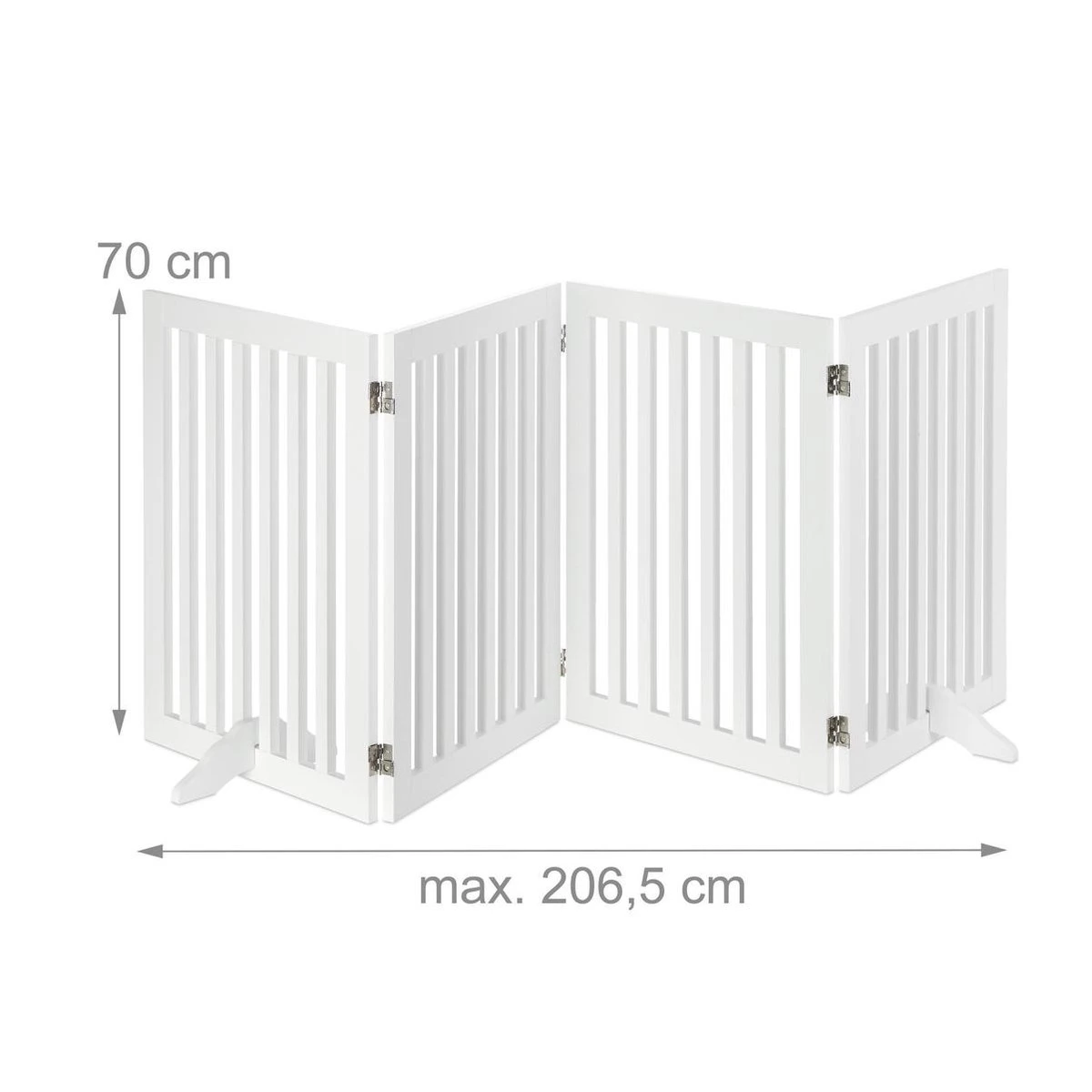 Relaxdays Kinderhekje Zonder Boren - Hondenhek Binnen - Haardhek - Wit - MDF - 70 Cm Hoog - 4 Panelen 5 Relaxdays Kinderhekje Zonder Boren - Hondenhek Binnen - Haardhek - Wit - MDF - 70 Cm Hoog - 4 Panelen - Afbeelding 5