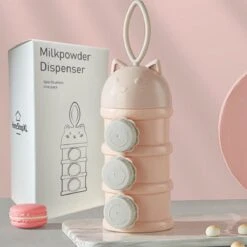 Melkpoedertoren Melkpoeder Toren - Roze - Flesvoedingsaccessoires - Babyvoeding Bewaarbakjes - Doseerdoosjes - Kraam Cadeau - BPA Vrij -Pasgeborenen En Jonge Kinderen 1200x1200 267