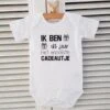 Merkloos Baby Romper Met Tekst-zwangerschap Aankondiging Ik Ben Dit Jaar Het Mooiste Cadeautje | Korte Mouw | Wit Zwart | Maat 50/56 Geboorte Cadeau / Kraamcadeau Jongen Meisje Unisex