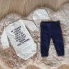 Merkloos MM Baby Cadeau Geboorte Meisje Jongen Set Met Tekst Aanstaande Zwanger Kledingset Pasgeboren Unisex Bodysuit | Babykleding Huispakje | Kraamkado | Gift Set Babyset Kraamcadeau Babygeschenkset Kraampakket Aankondiging Bekendmaking Zwangerschap