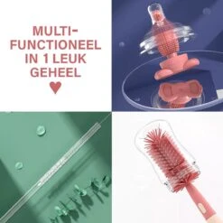 Baby Flessenborstel - Flessenreiniger - Flessenborstel Siliconen - Flesvoedingsaccessoires - BPA Vrij - Blauw - 3 In 1 -Pasgeborenen En Jonge Kinderen 1200x1200 298