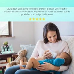 Flessen Droogrek Inclusief Borstelset - Afdruiprek Babyflessen Met Flessenborstels - Flessendroogrek Met Lekbak - Mint -Pasgeborenen En Jonge Kinderen 1200x1200 305