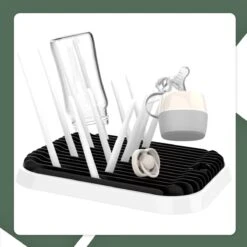 STACK Flessen Droogrek Met Flessenborstel | Zwart - Geschikt Voor Flessen En Doppen - Droogrek Voor Flessen - Baby Flessenrek - Afdruiprek Baby - Drying Rack - Babyfles Droogrek - Afdruiprek Fles Met Lekbak - Afdruiprek - Babyflessen - Flessenrek -Pasgeborenen En Jonge Kinderen 1200x1200 332