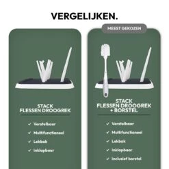 STACK Flessen Droogrek Met Flessenborstel | Zwart - Geschikt Voor Flessen En Doppen - Droogrek Voor Flessen - Baby Flessenrek - Afdruiprek Baby - Drying Rack - Babyfles Droogrek - Afdruiprek Fles Met Lekbak - Afdruiprek - Babyflessen - Flessenrek -Pasgeborenen En Jonge Kinderen 1200x1200 336