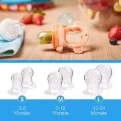2 Fruitspenen Aap Voor Baby & Peuter + 6 Siliconen Spenen In 3 Maten - Veilig + BPA Vrij -2 Fruitspenen - Fopspeen Fruit Net Fruit Speen Baby Speen Fruit Groente Pap Babyvoeding -Pasgeborenen En Jonge Kinderen 1200x1200 341