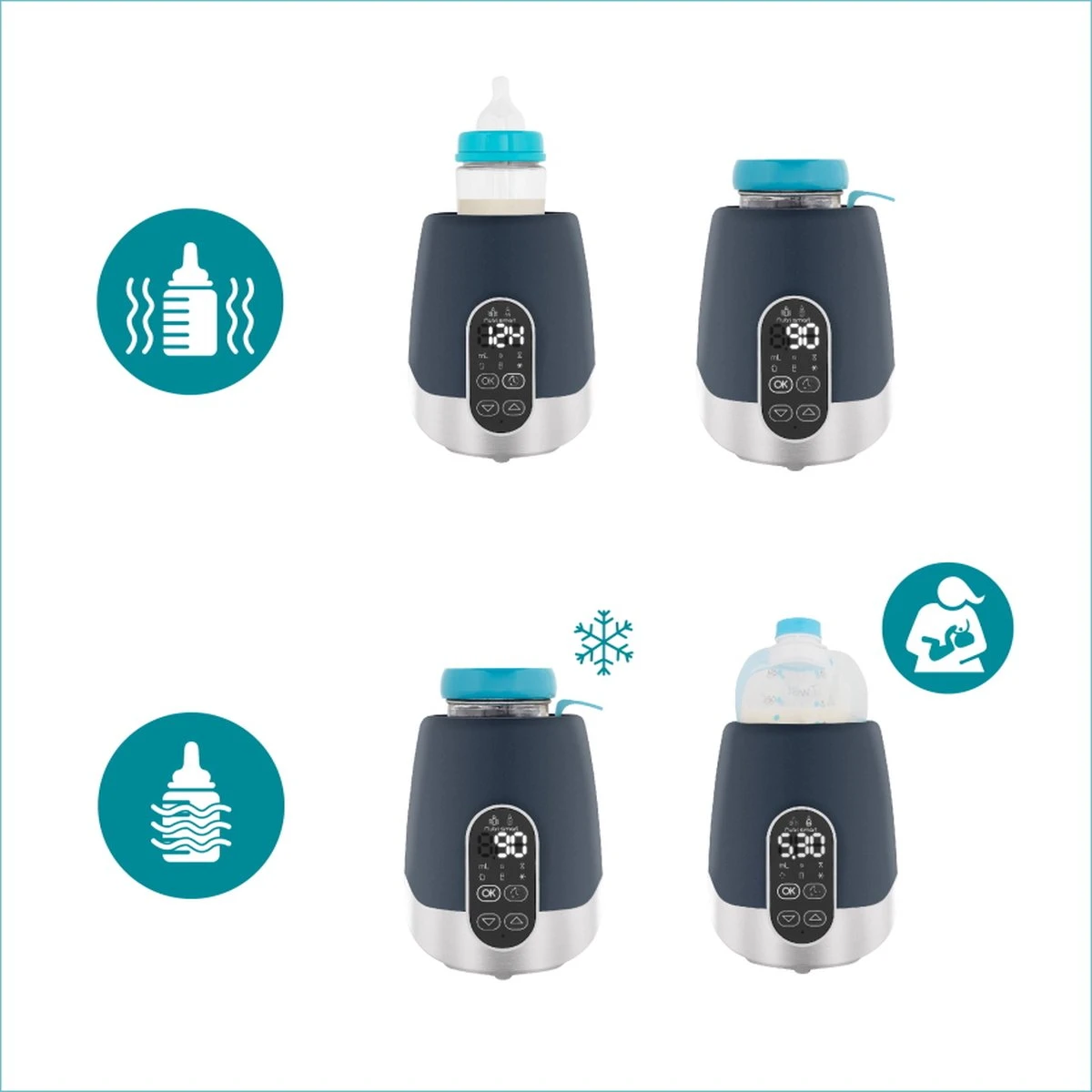 Babymoov Babyvoeding & Flessenverwarmer NutriSmart (Thuis & Auto) Blauw 5 Babymoov Babyvoeding & Flessenverwarmer NutriSmart (Thuis & Auto) Blauw - Afbeelding 5