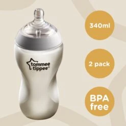 Tommee Tippee Closer To Nature - Baby Zuigflessen - Doorzichtig - 340ml - Pak Van 2 -Pasgeborenen En Jonge Kinderen 1200x1200 585