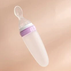 Baby Knijpfles - Baby Knijpfles Met Lepel - 90ml - Blauw - Feeding Spoon - Flesje Met Lepel - Knijpfles - Silicone - Babyfles - Roze -Pasgeborenen En Jonge Kinderen 1200x1200 596