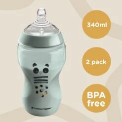 Tommee Tippee Closer To Nature - Zuigflessen - Normale Uitstroomsnelheid - Anti-colic Ventiel - 340 Ml - Verpakking Van 2 Stuks - Groen En Zwart -Pasgeborenen En Jonge Kinderen 1200x1200 609