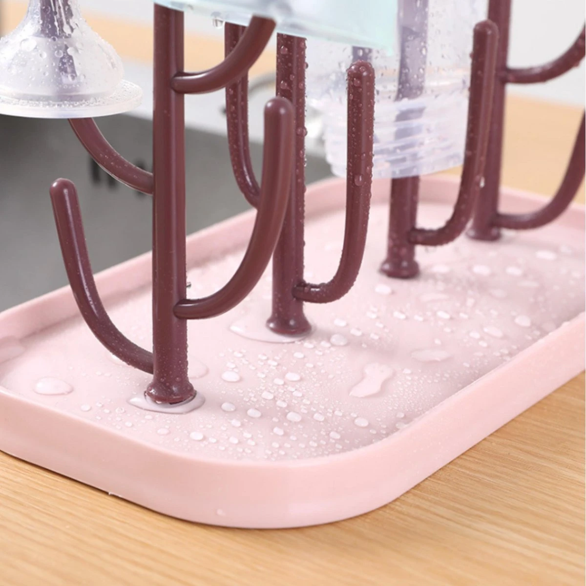 Merkloos Baby Flessen Droogrek - Afdruiprek Met Lekbak - Afwasrek - Baby Flesjes Droogrek - Flessenrek - Kraamcadeau - Baby Cadeau - Roze 4 Merkloos Baby Flessen Droogrek - Afdruiprek Met Lekbak - Afwasrek - Baby Flesjes Droogrek - Flessenrek - Kraamcadeau - Baby Cadeau - Roze - Afbeelding 4