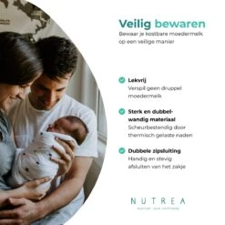 Nutrea – 50 Stuks – Moedermelk Bewaarzakjes Met Schenktuit – 200 Ml – Borstvoeding Bewaarzakje -Pasgeborenen En Jonge Kinderen 1200x1200 683