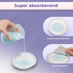 Mother's Gem Zoogcompressen 100 Stuks - Borstcompressen Wegwerp – Kraampakket Nursing Pads – Extra Dun En Onzichtbaar – Zoogkompressen Superabsorberend -Pasgeborenen En Jonge Kinderen 1200x1200 750