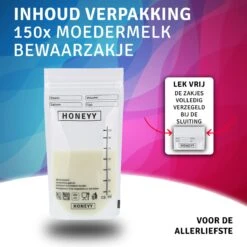 Honeyy - Moedermelk Bewaarzakjes - 150 Stuks - Schenktuit - 220 Ml - Vriezer En Koelkast - Lekvrij - Dubbelwandig - BPA-vrij -Pasgeborenen En Jonge Kinderen 1200x1200 777