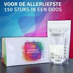 Honeyy - Moedermelk Bewaarzakjes - 150 Stuks - Schenktuit - 220 Ml - Vriezer En Koelkast - Lekvrij - Dubbelwandig - BPA-vrij -Pasgeborenen En Jonge Kinderen 1200x1200 778