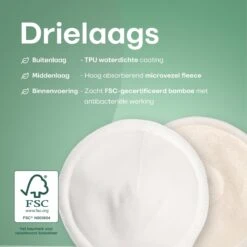 NATURE'S Groove Wasbare Zoogcompressen - Cup AA T/m C - Borstcompressen Wasbaar - Incl Waszakje En Opbergetui - 16 Stuks - Wit -Pasgeborenen En Jonge Kinderen 1200x1200 789