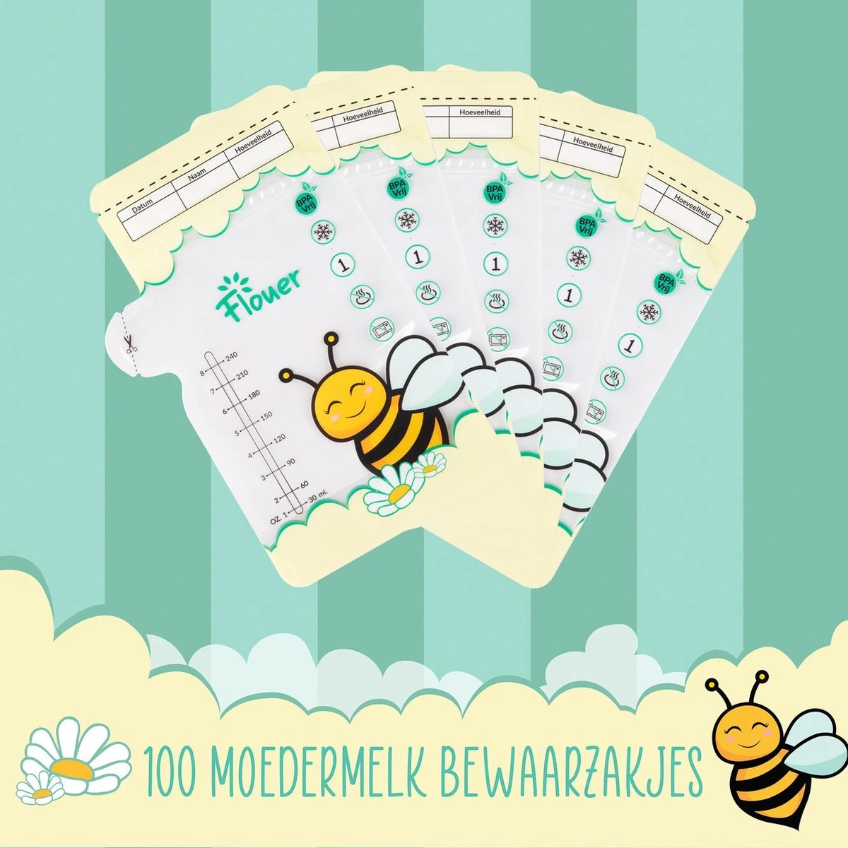 Flouer Moedermelk Bewaarzakjes Met Schenktuit - Extra Groot - 240 Ml - 100 Stuks - Borstvoeding Bewaarzakje - Borstvoeding Zakjes 11 Flouer Moedermelk Bewaarzakjes Met Schenktuit - Extra Groot - 240 Ml - 100 Stuks - Borstvoeding Bewaarzakje - Borstvoeding Zakjes - Afbeelding 11