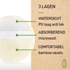 Nutty Green Hypoallergeen Bamboe Zoogcompressen - 12 Stuks -Pasgeborenen En Jonge Kinderen 1200x1200 860