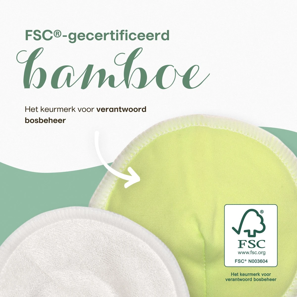 Wasbare Zoogcompressen - Cup B T/m E - Herbruikbare Borstcompressen Wasbaar - Inclusief Waszak&Opbergetui - 16 Stuks - Wit & Groen 6 Wasbare Zoogcompressen - Cup B T/m E - Herbruikbare Borstcompressen Wasbaar - Inclusief Waszak&Opbergetui - 16 Stuks - Wit & Groen - Afbeelding 6