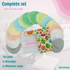 Zoogcompressen Wasbaar Met Etui En Waszakje - Wasbare Borstcompressen - 16 Stuks - ø12cm -Pasgeborenen En Jonge Kinderen 1200x1200 882