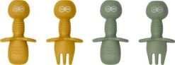JU&MP Kinderbestek - Baby - 2 Baby Lepeltjes En Vorkjes - Baby Bestek - BPA-Vrij - Groen Mango -Pasgeborenen En Jonge Kinderen 1200x449 1