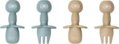 JU&MP Kinderbestek - Baby - 2 Baby Lepeltjes En Vorkjes - Baby Bestek - BPA-Vrij - Lichtblauw Beige -Pasgeborenen En Jonge Kinderen 1200x449 2