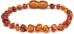 Amberos Barnsteen Babyarmband - Amber - Baby - Pijnstillende Werking Voor Doorkomende Tandjes - Babyarmbandje - Enkelbandje - Natuurlijke Baltische Barnsteen - Ambersteen - Kraamcadeau - Baby Cadeau - 13/14 Cm - Cognac -Pasgeborenen En Jonge Kinderen 1200x551