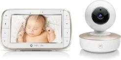 Motorola Nursery VM 855 Connect Baby Monitor - Met Motorola Nursery App - 5 Inch Ouderunit – Nachtvisie