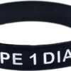 Merkloos Infobandje Diabetes Type 1 - SOS Bandje - Waarschuwingsarmband