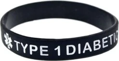 Merkloos Infobandje Diabetes Type 1 - SOS Bandje - Waarschuwingsarmband