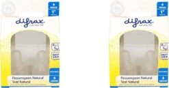 Difrax Flessenspeen Natural - Medium - 4 Stuks -Pasgeborenen En Jonge Kinderen 1200x625