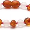 Barnsteen Armband Roze - Baltisch Amber - Helpt Bij Doorkomende Tandjes - Slaapkops
