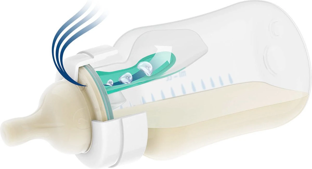 Philips Avent SCD809/01 Anti-Colic Combi Babyfles (125ml) + (260ml) Met AirFree Ventiel 6 Philips Avent SCD809/01 Anti-Colic Combi Babyfles (125ml) + (260ml) Met AirFree Ventiel - Afbeelding 6