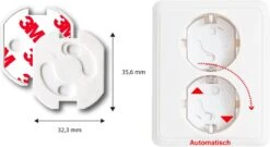 Stopcontact Beveiliging Wit - Afdekplaatjes Voor Kinderen En Baby's - Zelfklevende Stopcontact Beschermer - 10 Stuks