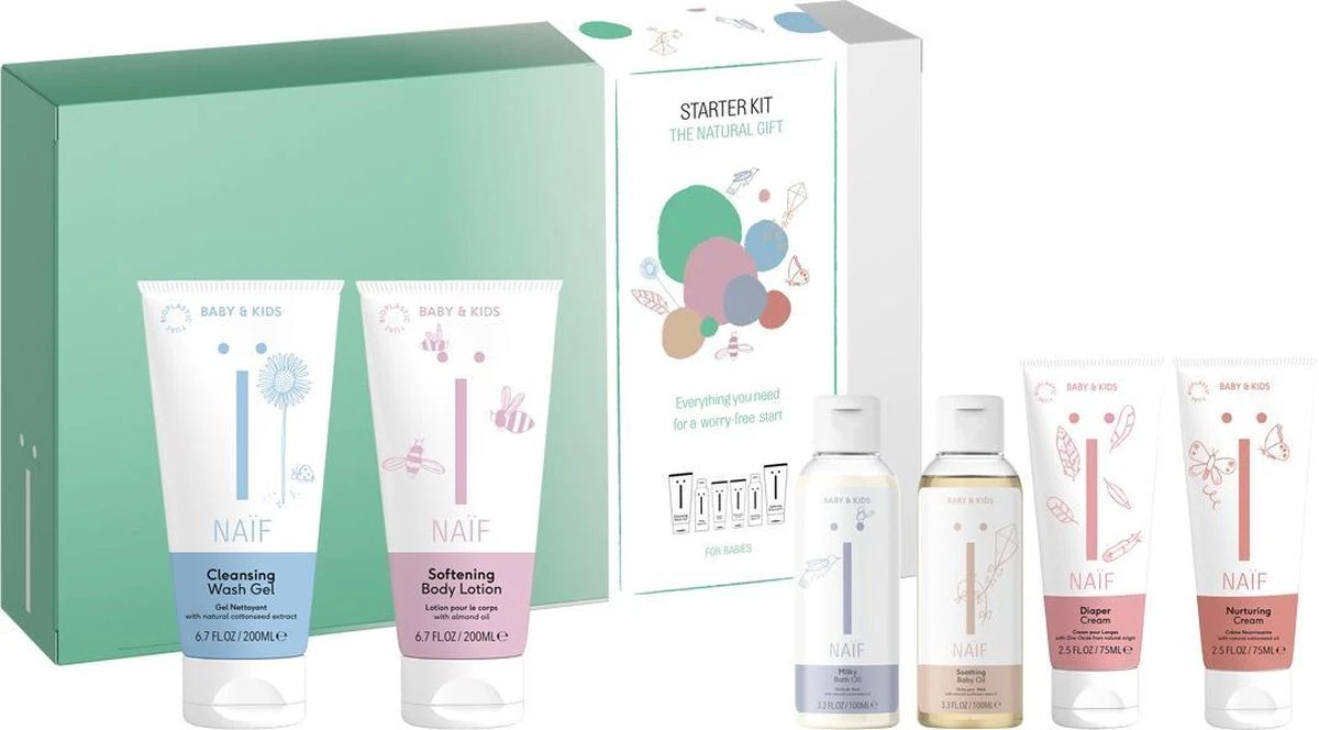 Naïf Verzorgingsset Baby - 6 Producten In Geschenkset - Starterkit - Met Natuurlijke Ingrediënten 1 Naïf Verzorgingsset Baby - 6 Producten In Geschenkset - Starterkit - Met Natuurlijke Ingrediënten