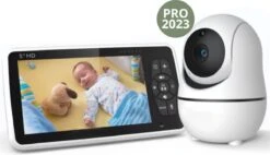 LTMT® - Full HD Babyfoon PRO Met 5 Inch Monitor - Geen App Of Wifi Nodig - Camera Beveiliging – Camera Nachtvisie – Geluid En Bewegingsdetectie - 1080p – Babyfoon Night Vision- Muziek – Wit