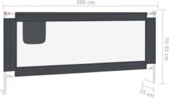 VidaXL Bedhekje Peuter 200x25 Cm Stof Donkergrijs -Pasgeborenen En Jonge Kinderen 1200x699 1