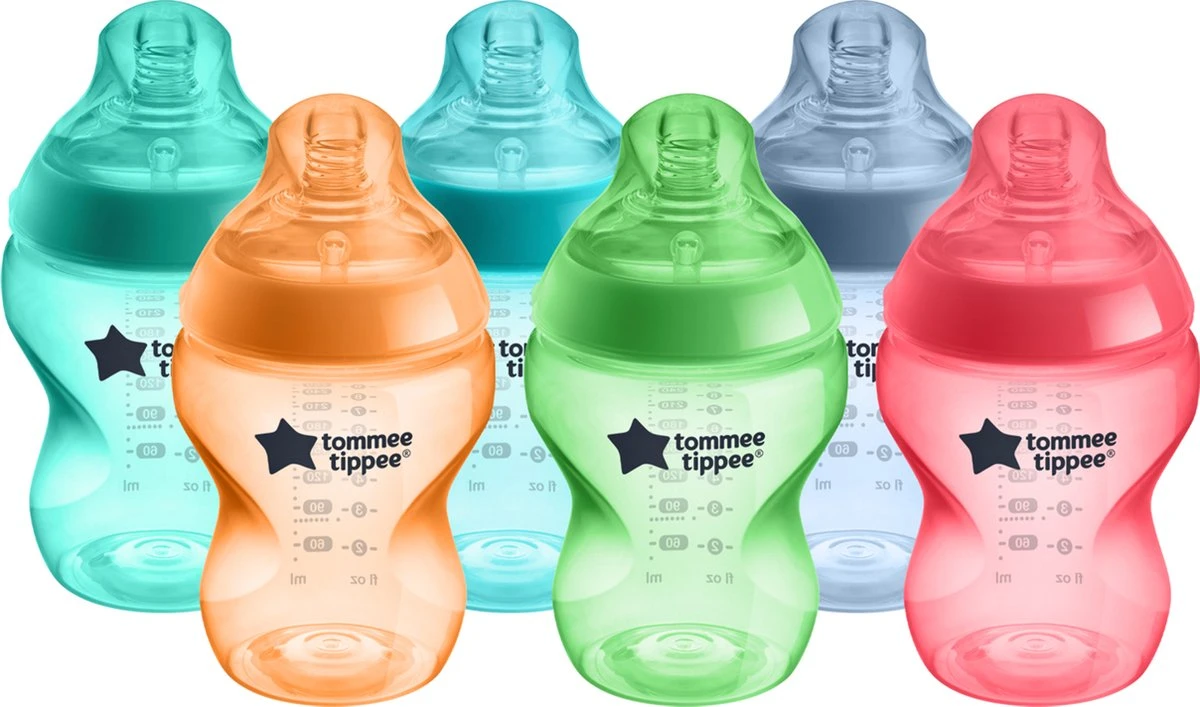 Tommee Tippee Closer To Nature- Zuigflessen - Anti-koelik Ventiel - 260 Ml- Pak Van 6 Stuks - Multi 1 Tommee Tippee Closer To Nature- Zuigflessen - Anti-koelik Ventiel - 260 Ml- Pak Van 6 Stuks - Multi