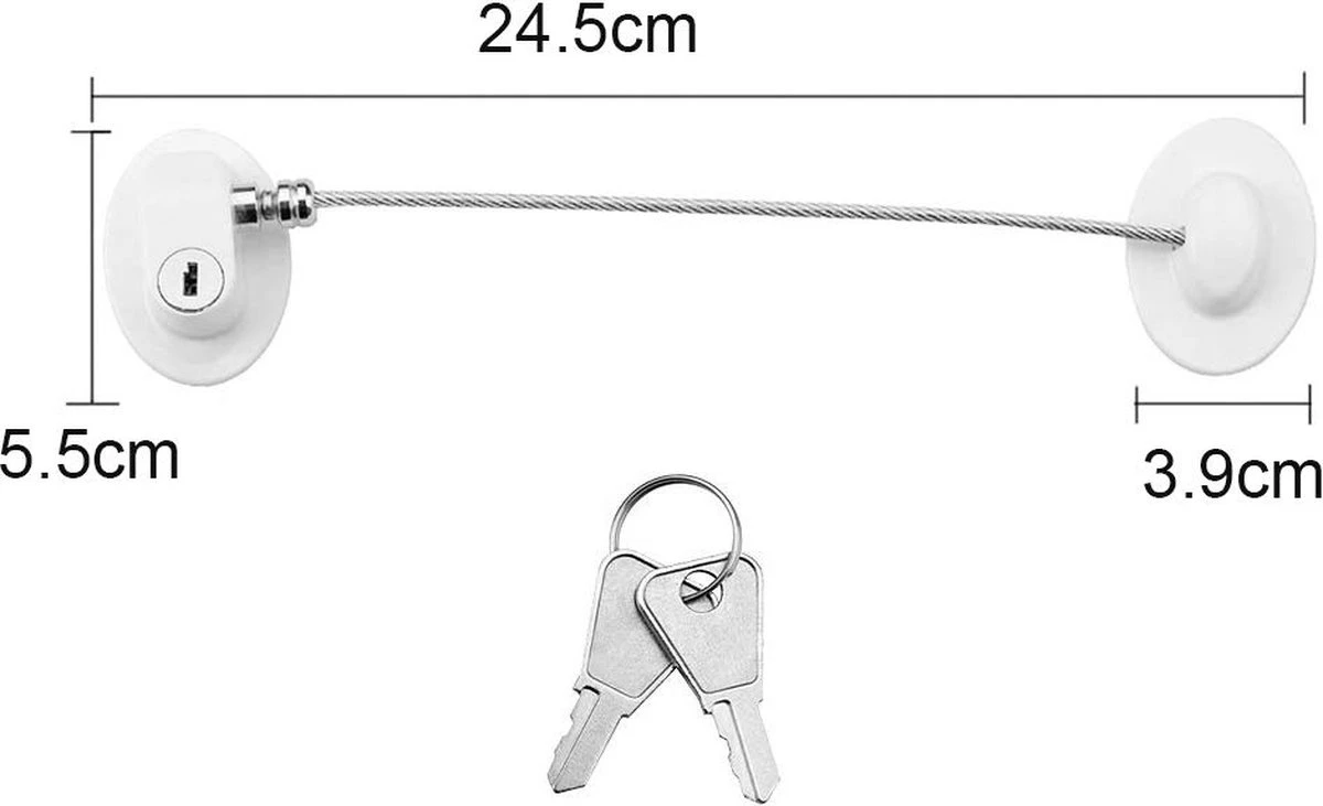 Deur - Raam Beveiliging Met Sterke 3M Tape & Reservesleutel - Wit Kast Lade Koelkast Slot - Baby Beveiliging -- Kinderslot Kinderbeveiliging - Raam Veiligheid 12 Deur - Raam Beveiliging Met Sterke 3M Tape & Reservesleutel - Wit Kast Lade Koelkast Slot - Baby Beveiliging -- Kinderslot Kinderbeveiliging - Raam Veiligheid - Afbeelding 12