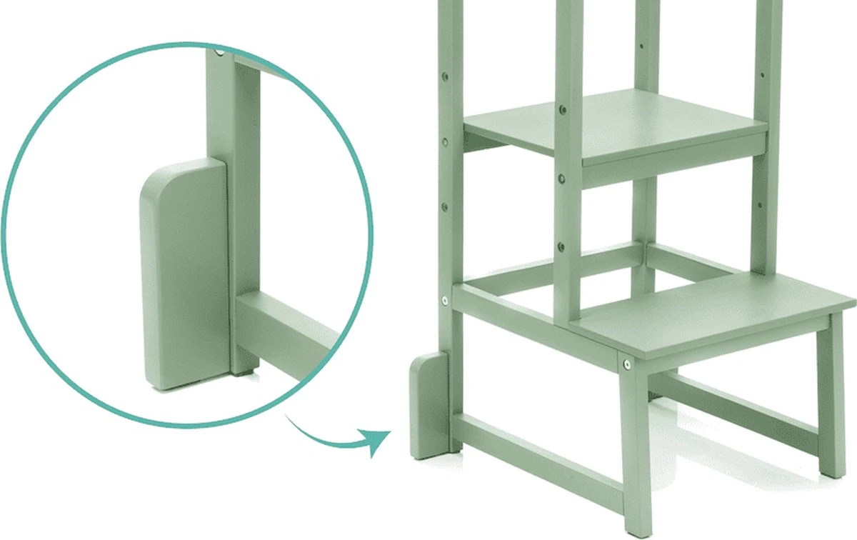 Fillikid Leertoren - Learning Tower - Keukentoren - Keukenhulp - Groen - Made In EU 2 Fillikid Leertoren - Learning Tower - Keukentoren - Keukenhulp - Groen - Made In EU - Afbeelding 2