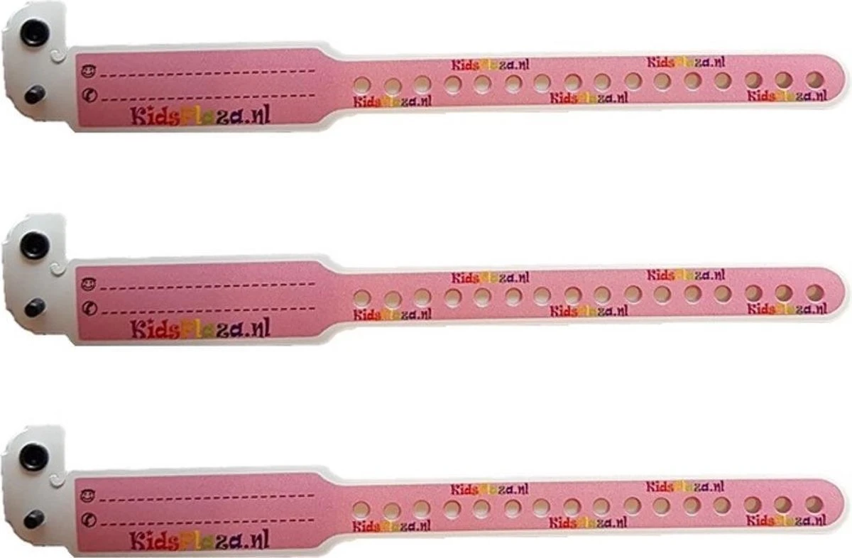 SOS Polsbandjes – Set Van 3 Naambandjes Met Kindveilige Sluiting - ID Bandjes – Infobandjes Voor Kinderen Van Ca. 0-6 Jaar - KidsPlaza.nl – Roze 1 SOS Polsbandjes – Set Van 3 Naambandjes Met Kindveilige Sluiting - ID Bandjes – Infobandjes Voor Kinderen Van Ca. 0-6 Jaar - KidsPlaza.nl – Roze