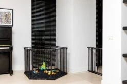 Noma 5 Panelen Veiligheidshek - Roomdivider - Tot 315 Cm - Zwart -Pasgeborenen En Jonge Kinderen 1200x800 150